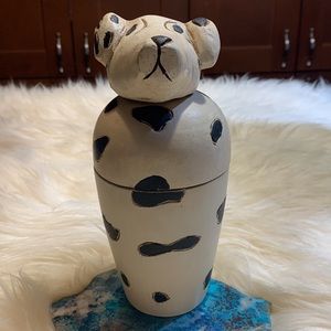 Dalmation trinket box hand carved